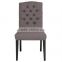 French Vintage Design Linen Upholstered Oak Dining Chair