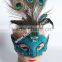 Peacock Feather Mask And Cock Feather Mask With Crystal Diamond For Masquerade Mask Feather