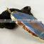 Wholesale beautiful Colourful Stone Agate with gold plating Slices for pendant