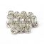 Nice 8mm Clear Crystal Color Metal Style #1 Caystal Rhiestone Ball Shape Spacer Beads Silver Plated 20pcs Per Bag