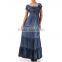 formal womens denim dresses blue long bonnie jean dresses pattern handmade smocked dresses for adult                        
                                                Quality Choice