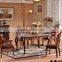 Latest Elegant modern design solid wood frame marble top dining table