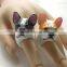 KARASU Designer Unique Handmade Animal Ring Bulldog Adorable Animal 3D Stereoscopic Dog Finger Ring Party Midi Rings for Women