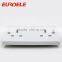 British standard white PC panel 2*13A touch wall switch