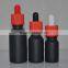 20ml frosted black glass dropper bottle with childproof cap for e-liquid