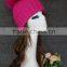 2016 Knitted Real Natural Raccoon Fur Attached Crochet Fancy Aduts Beanie Hats
