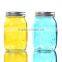 597ml Colorful Carving Glass Mason Jar With Lid