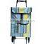 Portable folding shopping cart with bag,Climb stairs folding supermarket shopping cart, Square bag shopping cart