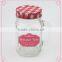 Hot Sale 16oz Frosted Glass Mason Jar with Lid and Straws, Glass Drinking Jar with Decal