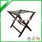 Popular sale hotel bamboo luggage rack with Nylon belt