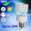 Indoor 2700-6400K E27 Energy Saving Lamp Half Spiral With CFL Principle