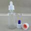 clear 30ml glass dropper bottle for essential oil with childproof cap