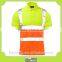 custom orange men's work high visible reflective safety polo shirt