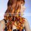 Yellow red omber long body wavy synthetic cosplay hair lace wig