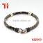 6mm yellow python skin leather bracelet for men with black cz brass clasp