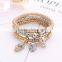 New fashion bangle for women punk style skeleton pendant jewelry cheap gold bracelet
