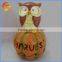 Glazed ceramic pumpkin with halloween fox decoration