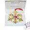 Xmas Ornament VICACCI 14K Yellow Gold Plated Metal Xmas Snowflake with Pink Crystals from Swarovski