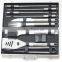 Wholesale stainless steel barbecue tool set with case