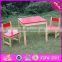 2016 new design home / school / kindergarten red solid wooden toddler table and chairs W08G134