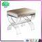Fashion Acrylic Stool Soft Cushion Plexiglass Stool With U-Shape Stool Legs