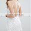 OEM Service Fashion Luxury Formal White Cami Dress Open Cross Back Beaded Sequins Mini Dresses In Paris