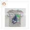Short sleeve plain white T shirts WITH animal printing Kids clothings