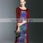 Hot design wholesale women pleated tie dye maxi dress