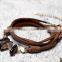 quality natural stone charms genuine leather bracelets mix wraps charms leather bracelets with unique big stone charms