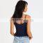 MGOO New Pattern Scoop Neck Tight Sling Crop Top Drop Armhole Sexy Zipper Front Tank Top Women