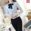 2016 new style women fashion long sleeve blue shirt ladies Office Formal white shirt