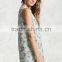 OEM Wholesaler Womens Latest Design Summer Sleeveless Deep-V Hollow Printed Lady Dress