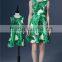 High fashion printed mother and daughter dress design sleeveless mother and daughter matching dresses
