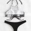 Womens Bathing Suits Padded Swimwear Halter Bikini Top High Neck