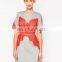 women short sleeve red lace fluro bonded office party dress