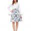 Wholesale A-Line Pleated Vintage Elegant Latest Design Pictures the Midi Floral Skirt for Office Ladies