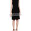 OEM high quality sleeveless bodycon knee length solid night club dresses beaded evening dress
