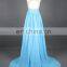 New Arrival Evening Gown Chiffon Beaded See Through Nude Back High Neck Key Hole Open Back Light Blue Formal Long Evening Dress