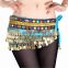 BestDance Belly Dance Costume Chain Hip Scarf Skirt Wrap Velvet double Band Gemstone