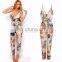 Women Sexy V-Neck Floral Long Jumpsuits Summer Backless Pants Playsuits Rompers