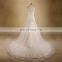 Graceful Scoop Neck Applqiue Lace & Beads Mermaid Chapel Train Pleated Tafetta Bottom Tulle Wedding Dress