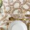 SQN#73 132" round rose gold embroidery fabric sequin table cloth metallic