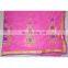 Women's Designer Pink Wedding Wear Embroidered Resham Work Georgette Sari Bridal Saree Party Wear Dress
