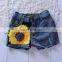 Children's two-piece sunflower-print vest denim shorts set children summer suit wholesale price