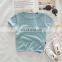 Solids Color T Shirt 0-12 Years Kids Girls Rib Cotton Short Sleeve Soft T shirt