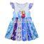 Summer Dress Girls Princess Party Anna Aisha Flutter Sleeve Twirl Dress Toddler Girls Boutique Milk Silk Dress Kids Clothes
