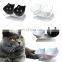 HQP-WS005 HongQiang Non-slip Cat Bowls Double Bowls With Raised Stand Adjustable Tilted Transparent Pet Bowl