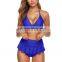 High Quality Custom Beach Cover ups Halter Strap Two Piece lace Swimwear Bikini