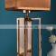 Western simple design square luxury gold modern cheap bedside lamp for bedroom living room