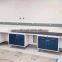 School laboratory furniture metal work bench lab table with cabinets